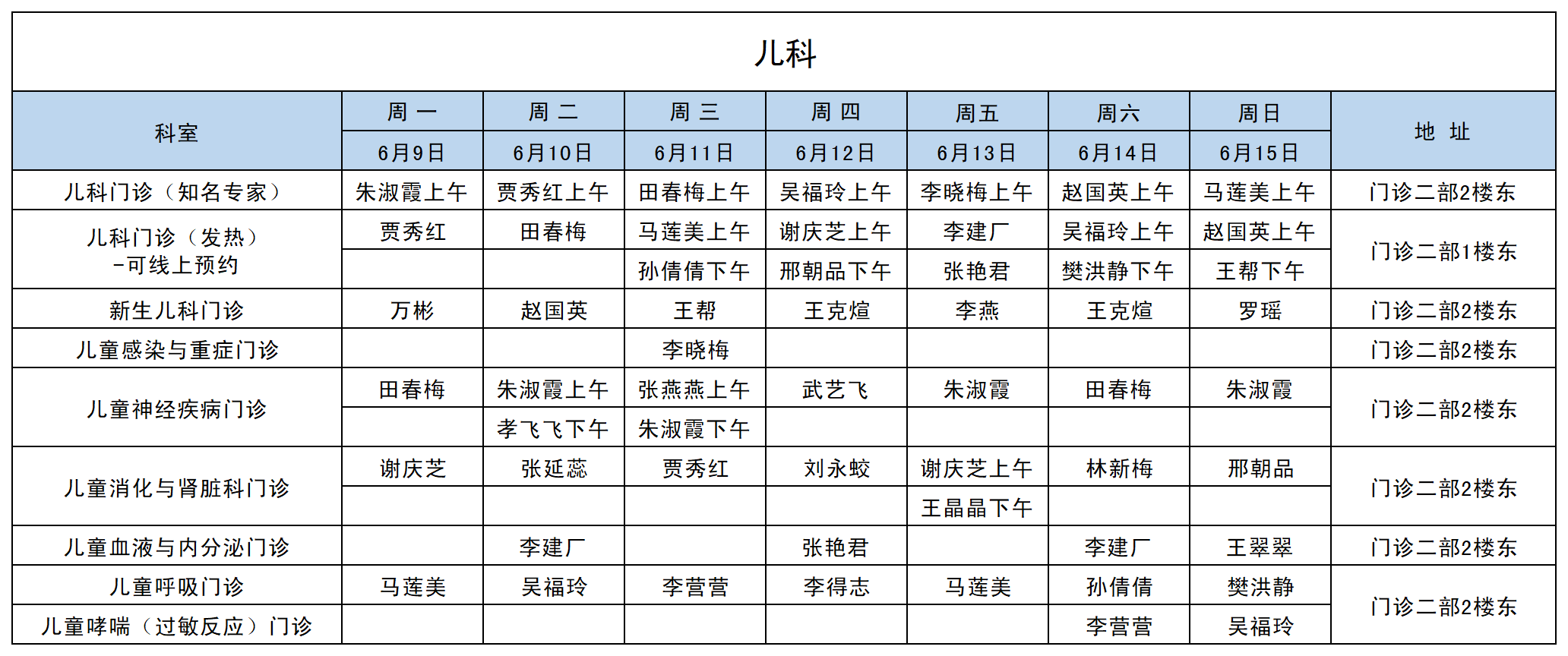 2025年6月排班收班表 -儿科0606_儿科.png