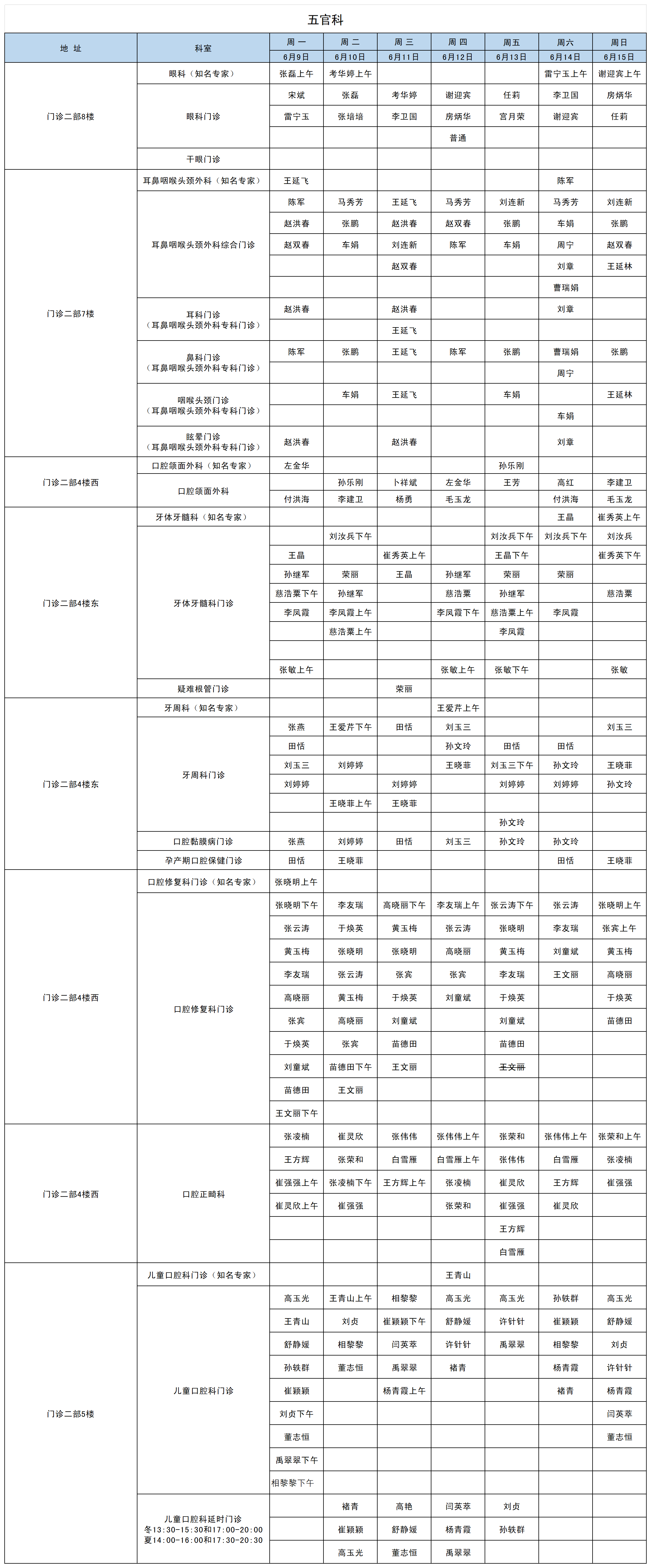 2025年6月9-15排班收班表 - 不含儿科_五官科.png